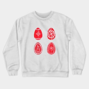 Ukrainian Pysanka Easter Eggs Set - 4 Hand-Painted Designs Crewneck Sweatshirt